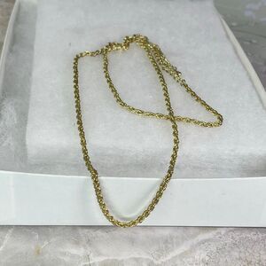 Vintage long faux gold chain rope necklace 25”